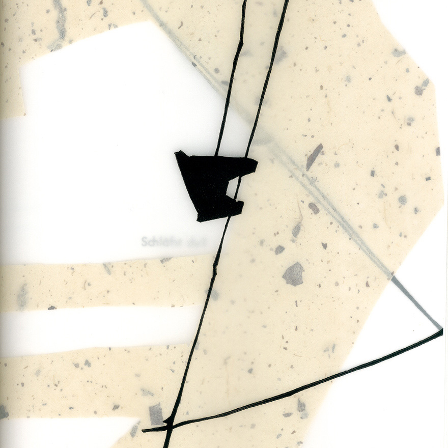 Künstlerbuch<br>»Paul Celan · weiß und leicht«<br>Papier- und Linolschnitte, Handsatz, Buchdruck<br>Japanische Bindung, 25 Exemplare
